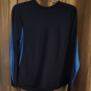 Nike Men's Long-Sleeve Crew Shirt - Navy with Blue Panels